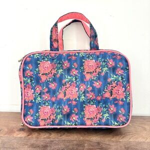 Sonia Kashuk Travel Weekender Makeup Bag 3 Zip Pockets Carry Case Floral